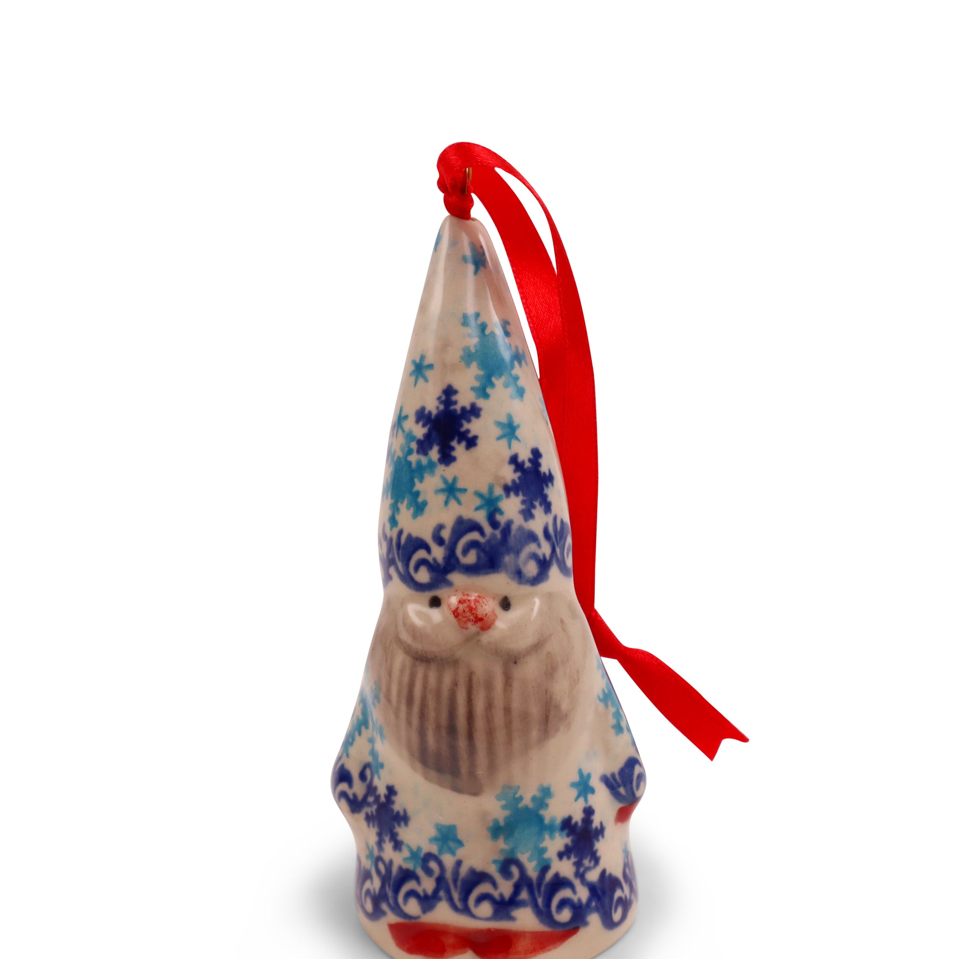 4"x2" Santa Ornament .Pattern: Snowday