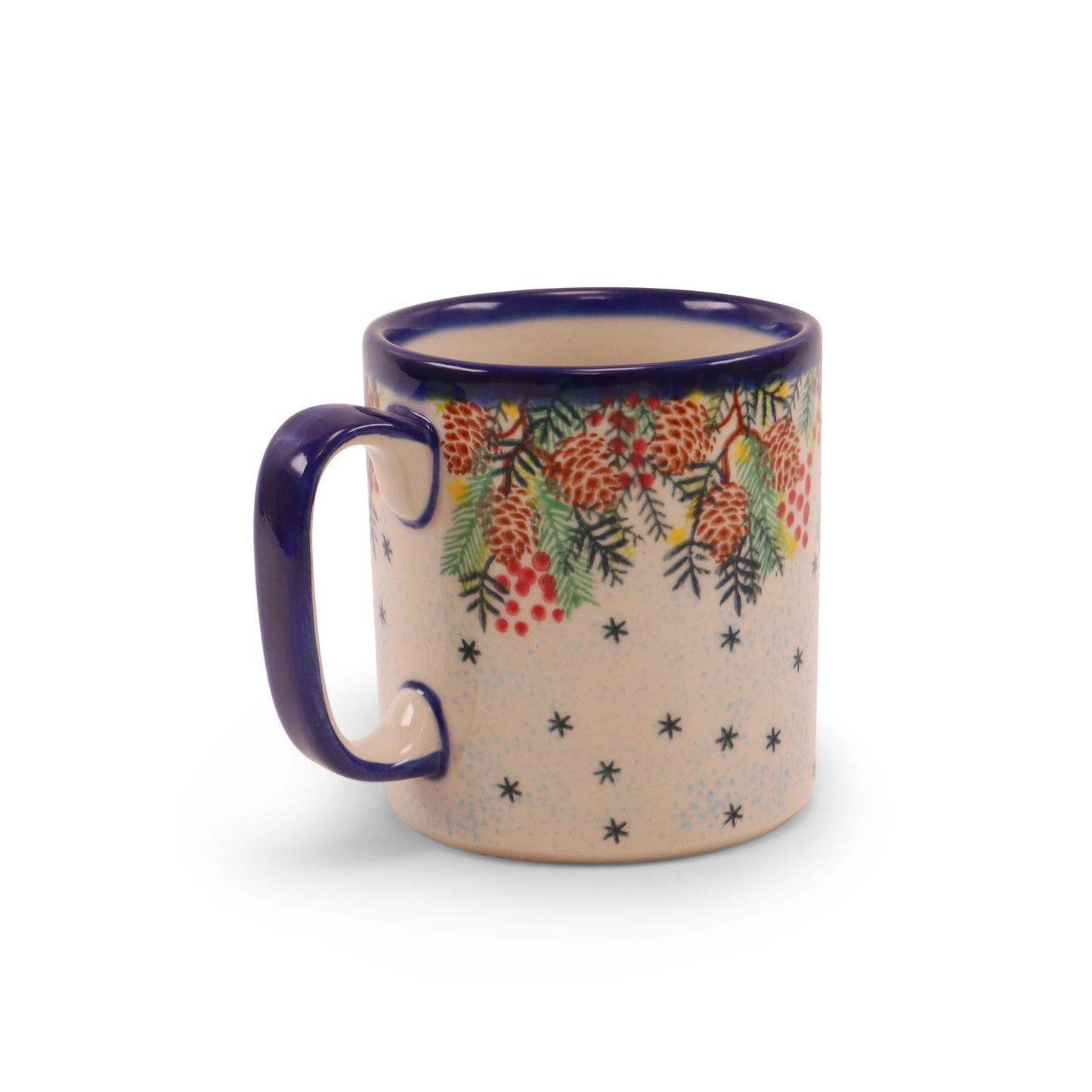 12oz Coffee Mug. Pattern: Perky Pine