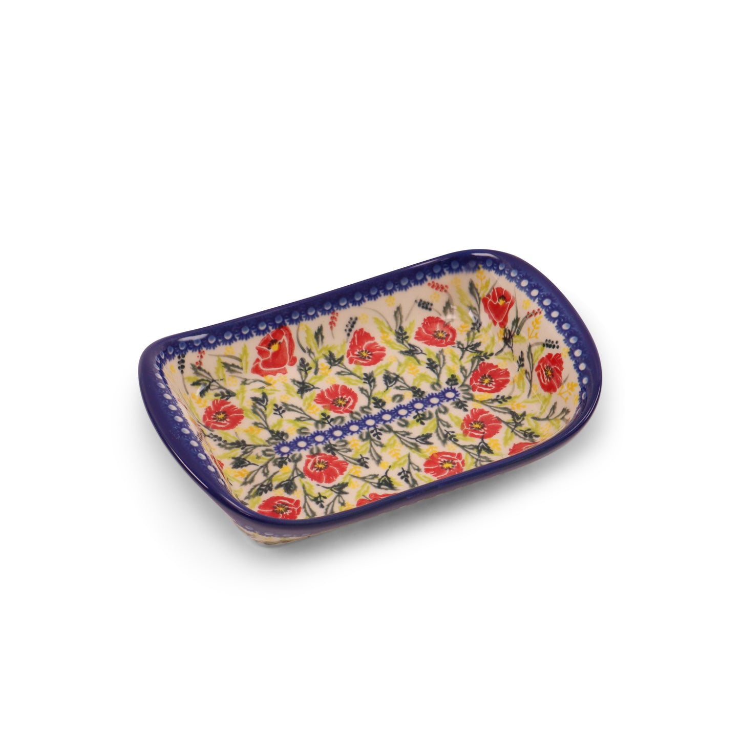 5.5"x9" Rectangular Tray with Handles. Pattern: On The Vine