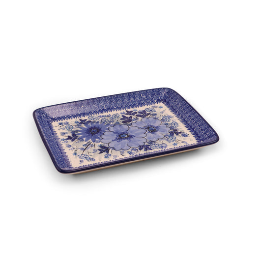 7"x9.5" Rectangular Tray Pattern: Cobalt Charmer