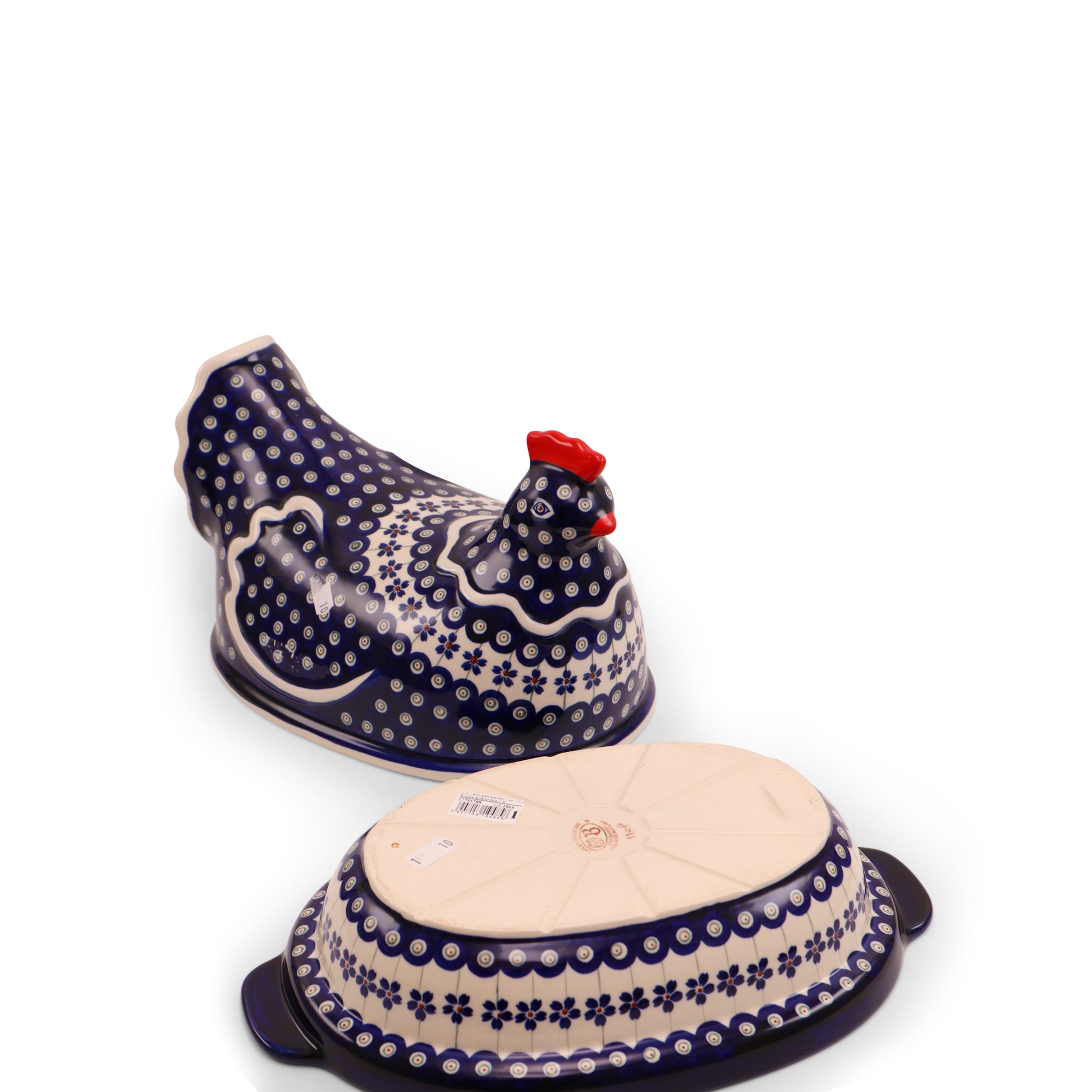 13"x8"x9" Hen Roaster .Pattern: Flowering Peacock