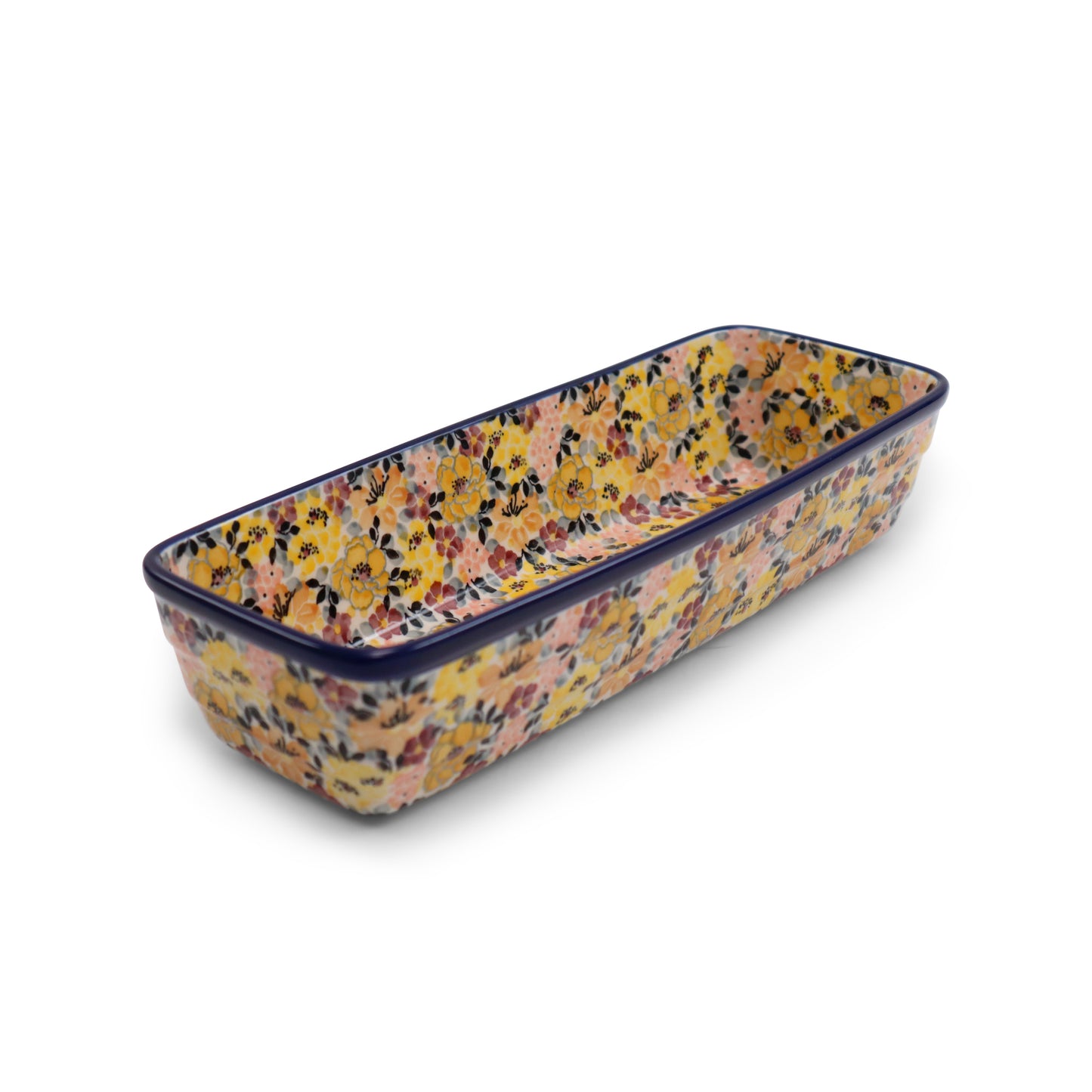 12"x4.5" Long Rectangular Baker. Pattern: Wonderland