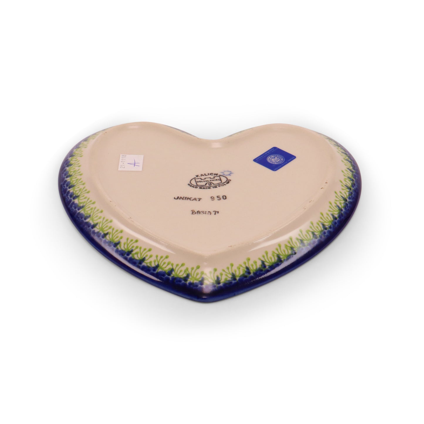 8.5"x7" Heart Plate. Pattern: Polish Chicken