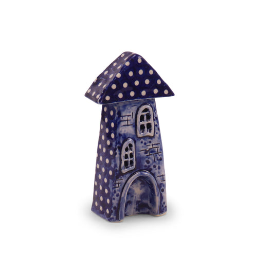 3"x5.5" House Figurine. Pattern: Dots