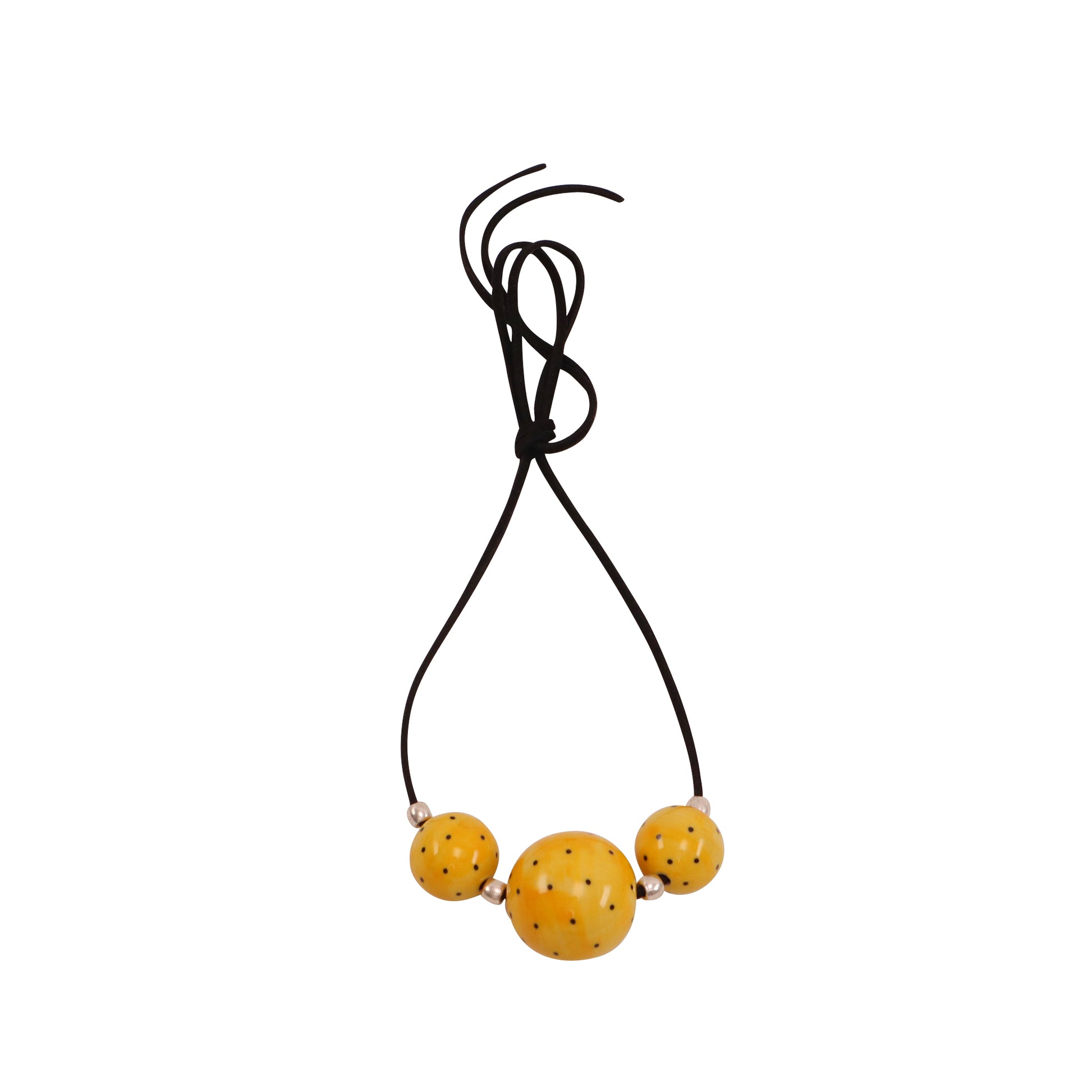 22" Bead Necklace. Pattern: Yellow Flower