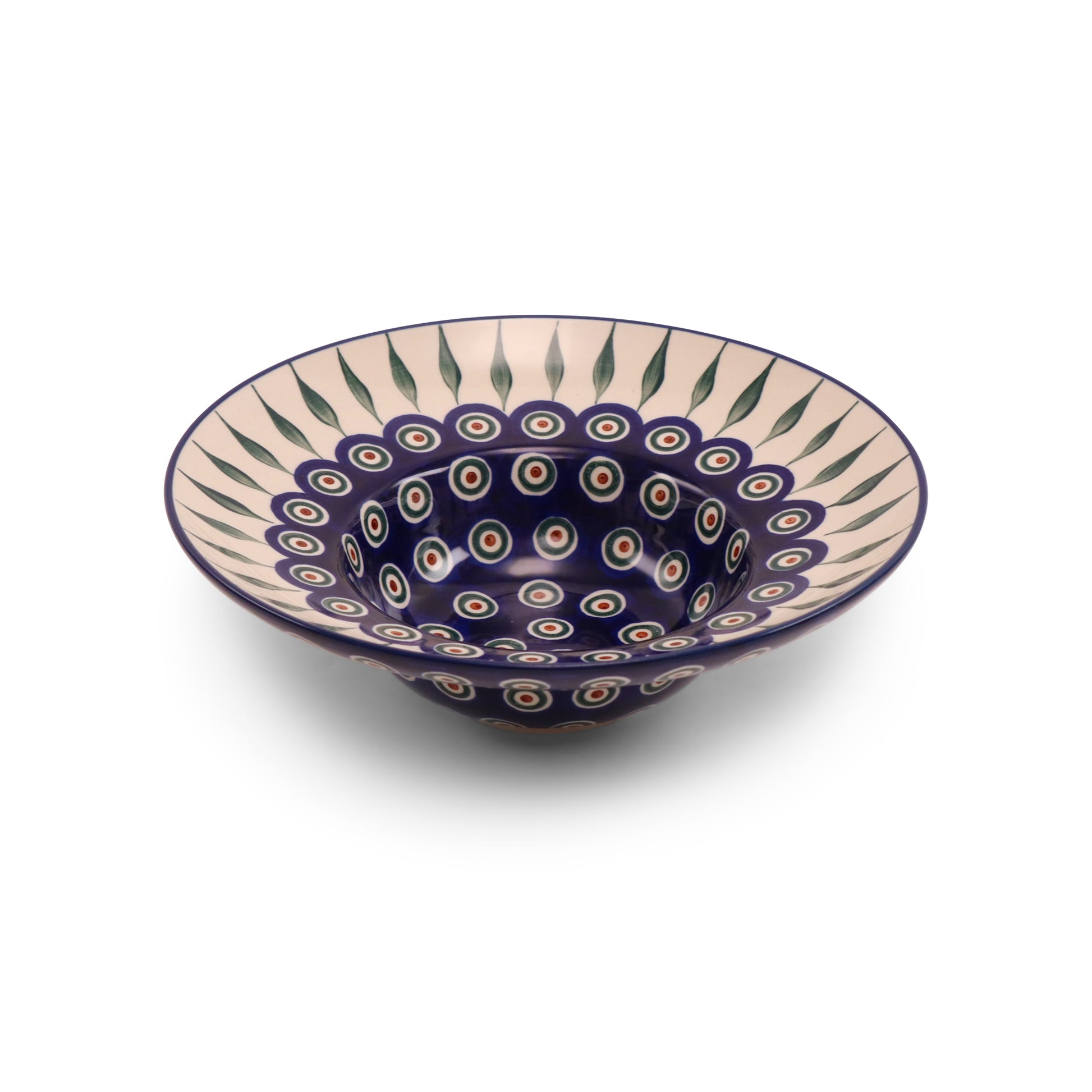 10" Deep Soup Plate. Pattern: Peacock Feather