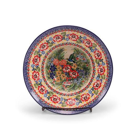 10" Deep Soup Plate. Pattern: Happy Flutter
