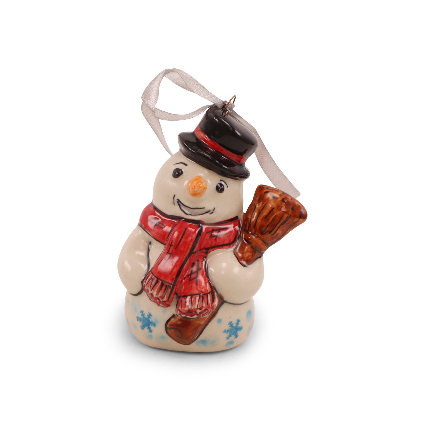 2.5"x4" Snowman Ornament. Pattern: Cardinal Chill