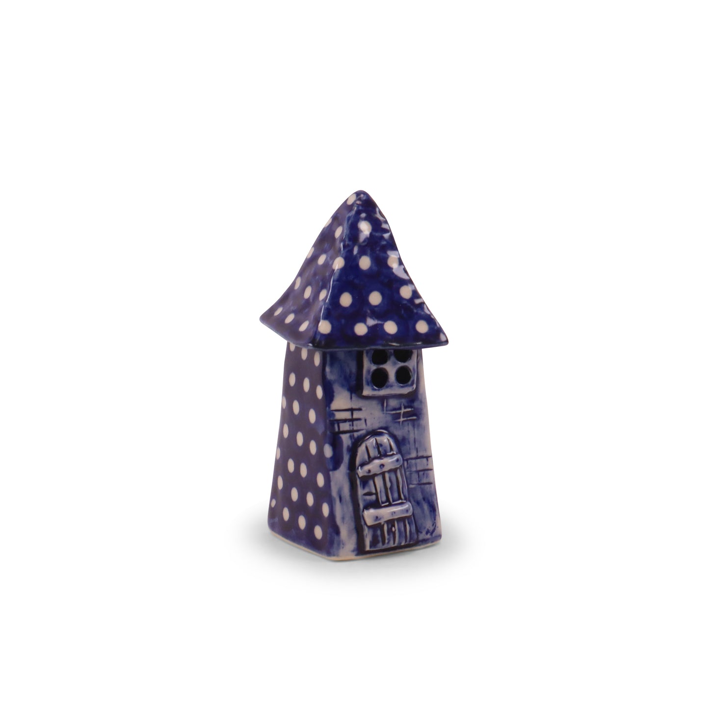 2"x4" House Figurine. Pattern: Dots