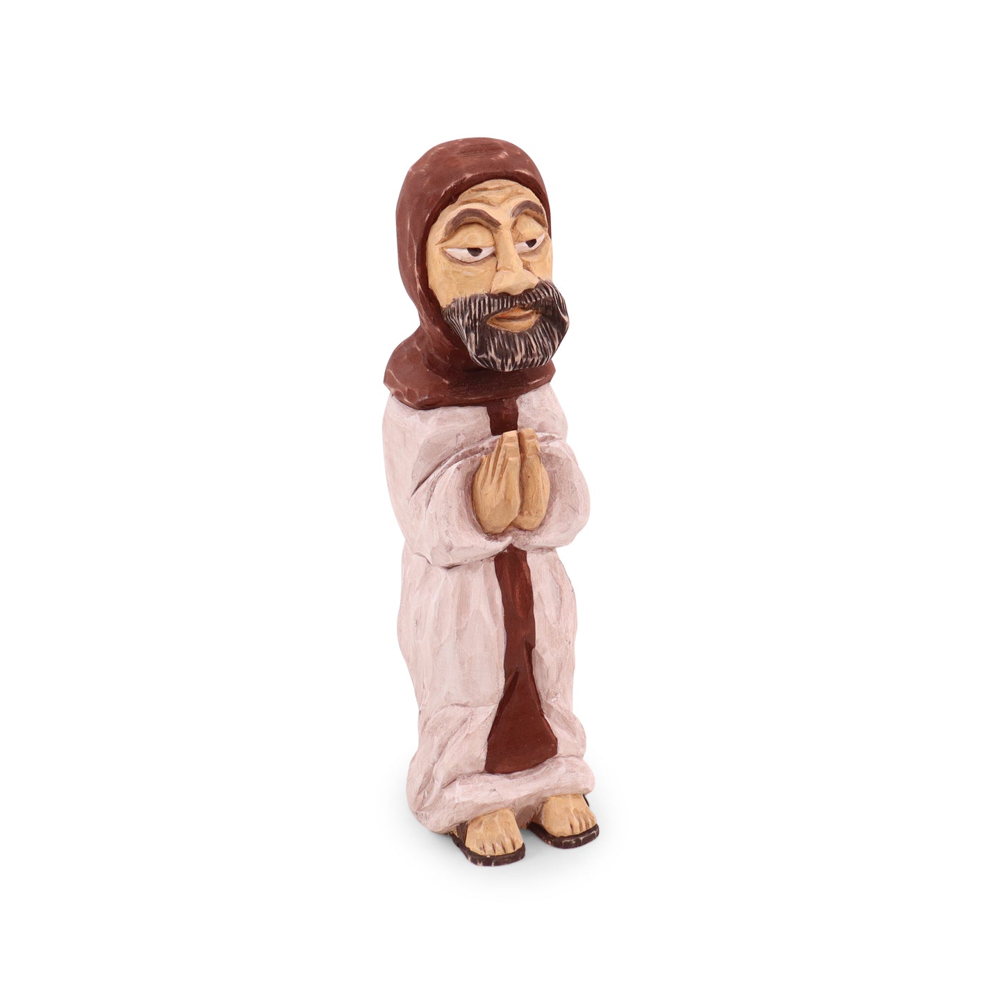 11" Hand Carved Monk Figurine. Pattern: F