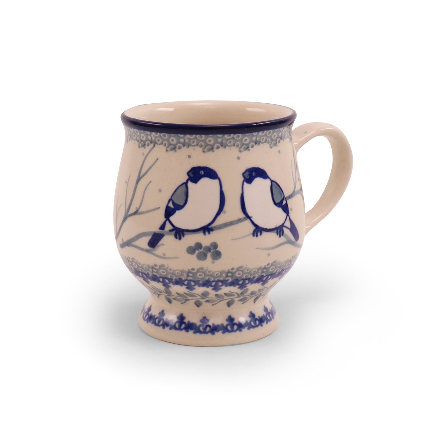 10oz Drop Mug on Pedestal. Pattern: Chilled Couple
