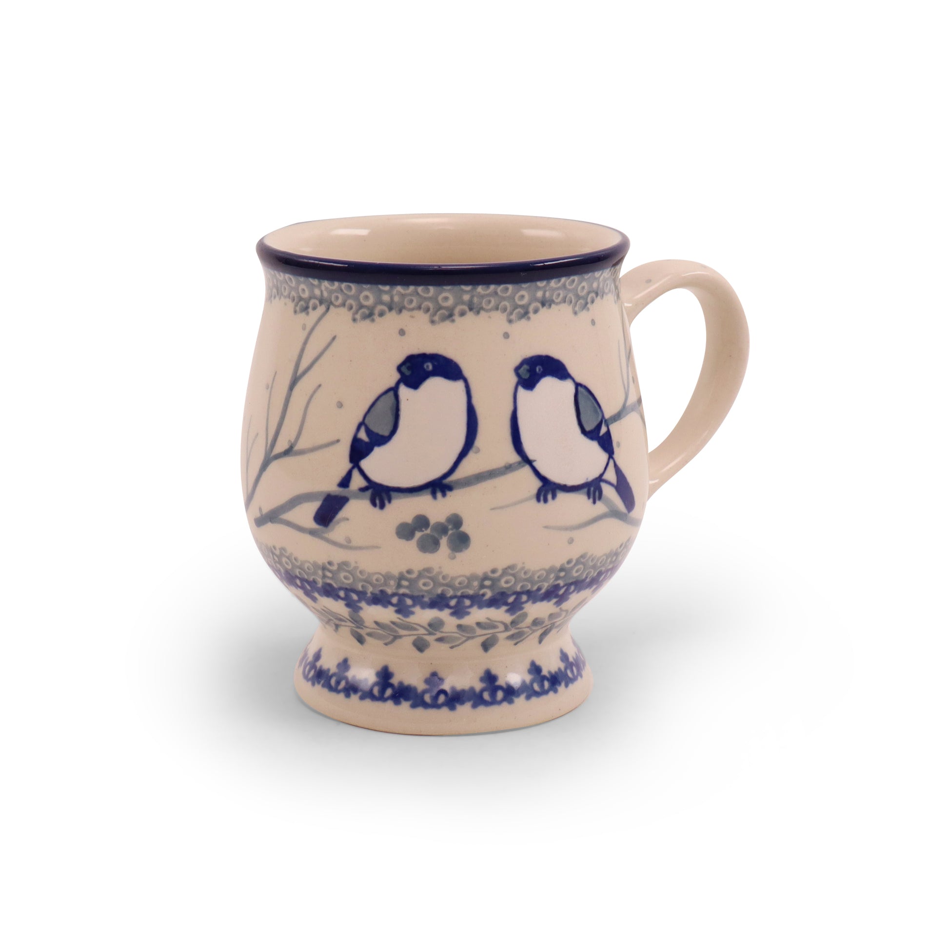 10oz Drop Mug on Pedestal. Pattern: Chilled Couple