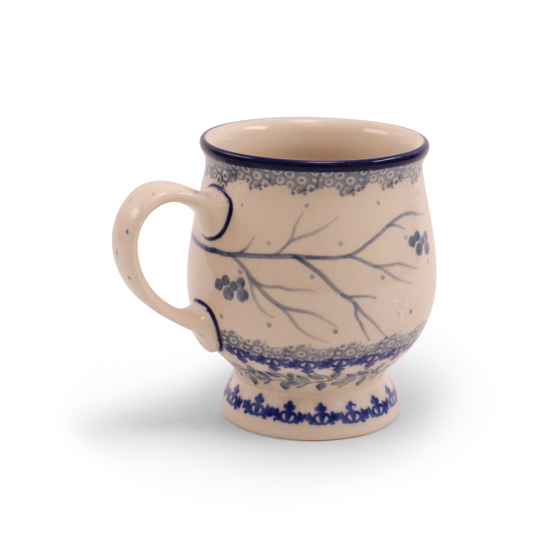 10oz Drop Mug on Pedestal. Pattern: Chilled Couple