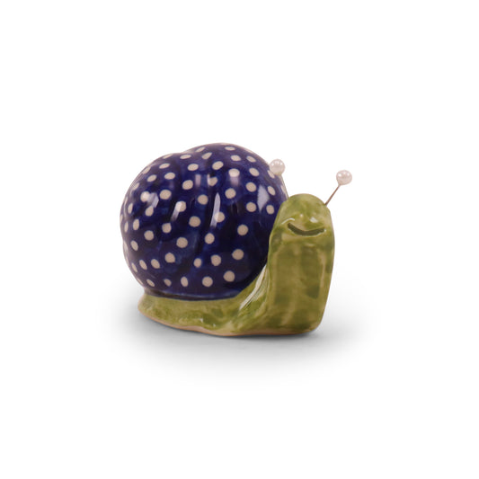 3"x2" Snail Figurine. Pattern: Green