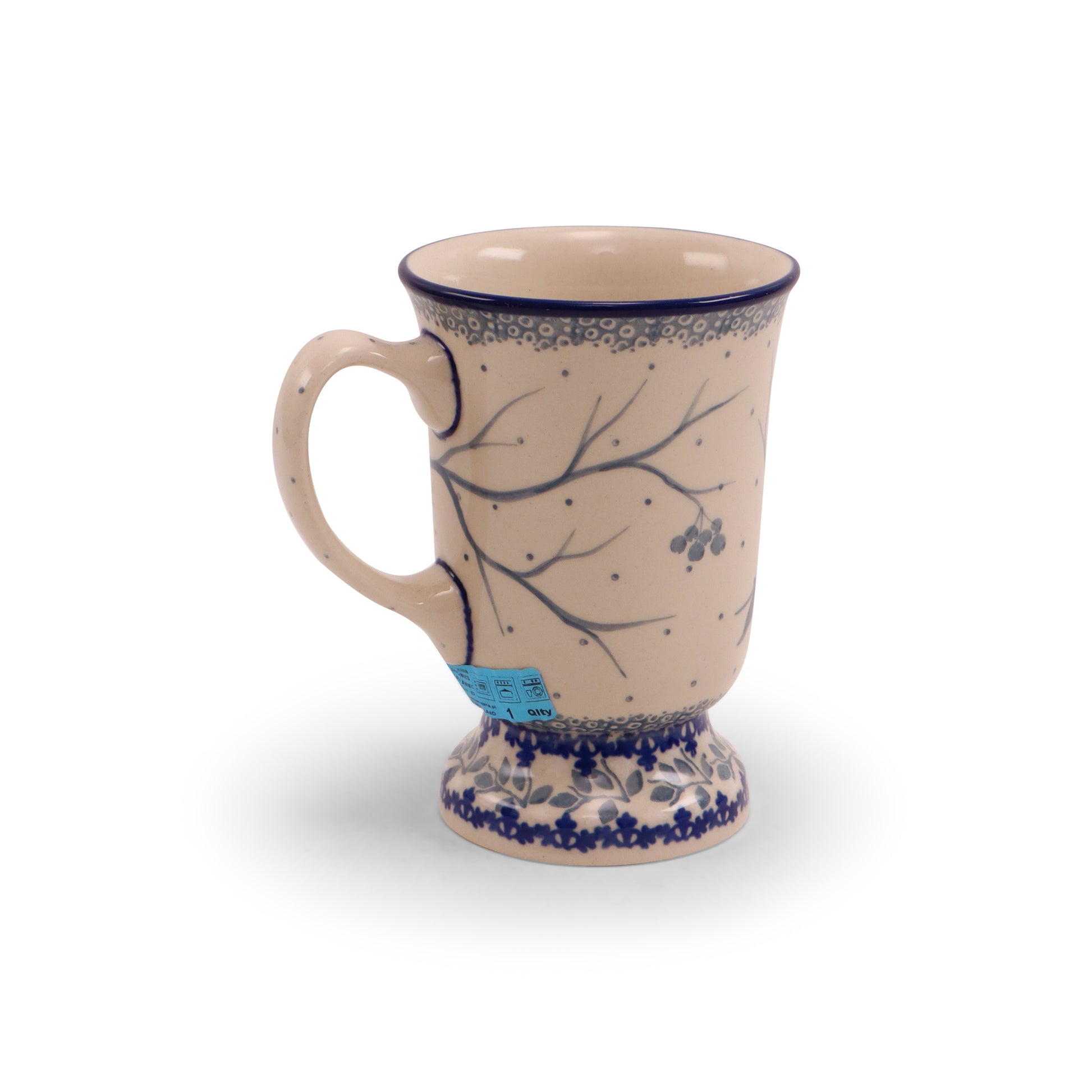 10oz Pedestal Mug. Pattern: Chilled Couple