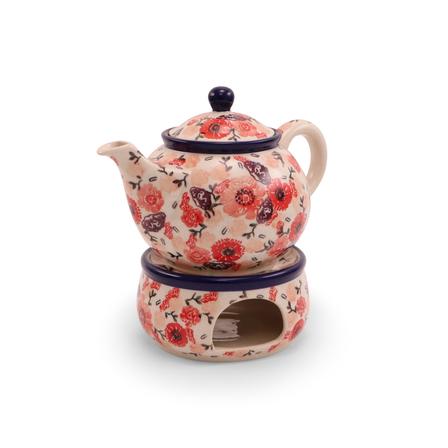 24oz Teapot with Warmer Pattern: Cherry Delight