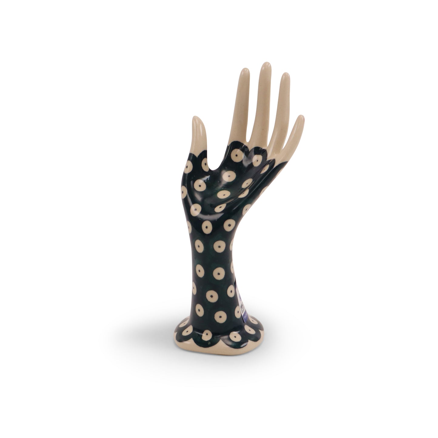 7"x3" 2Q Jewelry Hand Stand. Pattern: Owl Eye Emerald