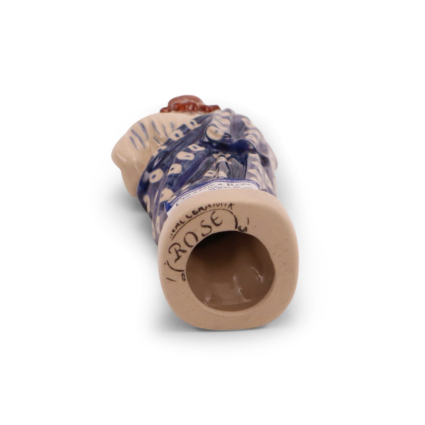 7"x3" Jesus Christ Figurine. Pattern: Owl Eye Cobalt