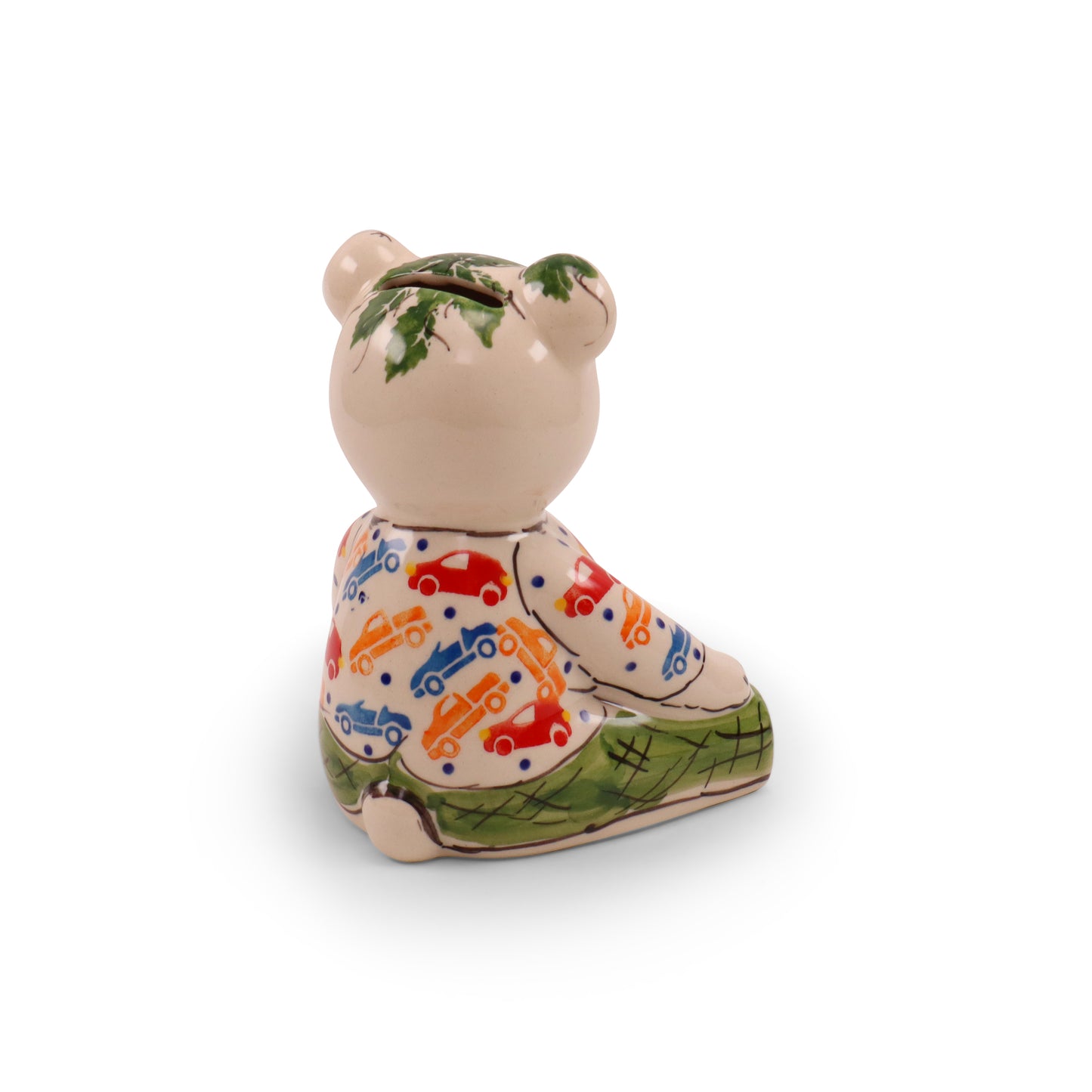 6.5"x5" Teddy Bear Bank. Pattern: Cars