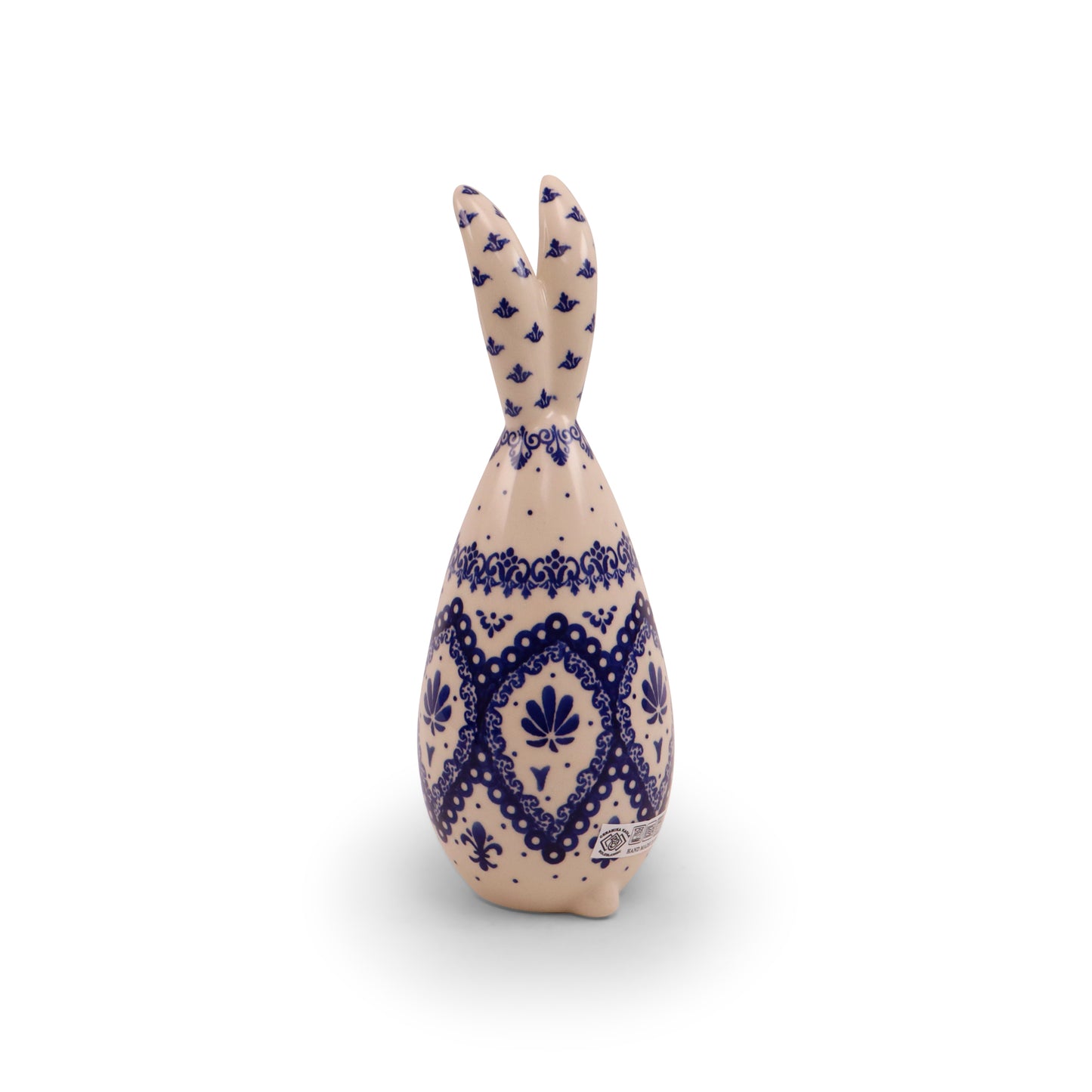 9" Medium Bunny. Pattern: Cobalt Lace