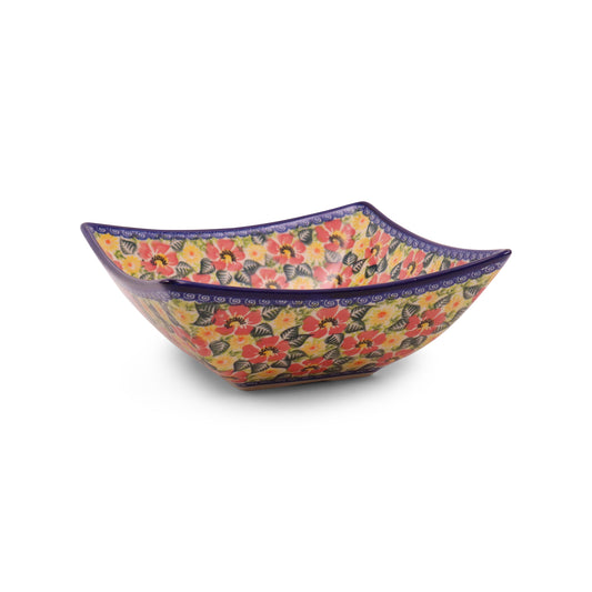 11" Square Serving Bowl. Pattern: Sun Room