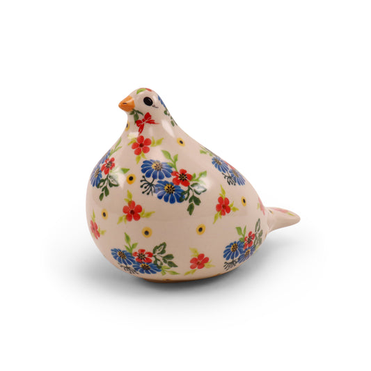 8"x7" Dove Figurine. Pattern: Flowers