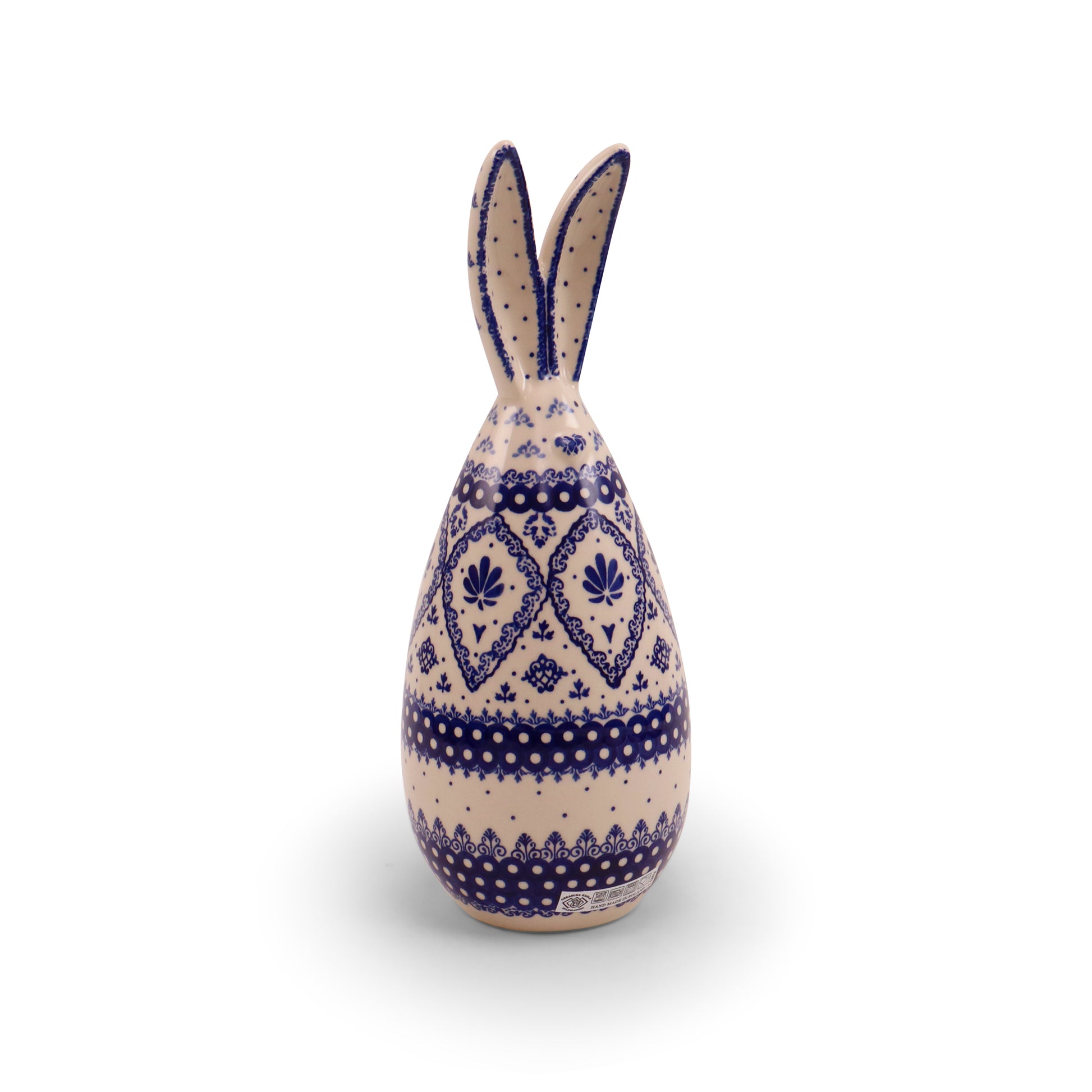 12" Large Bunny. Pattern: Cobalt Lace