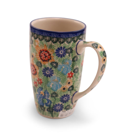 14oz Latte Mug .Pattern:Earth Meadow