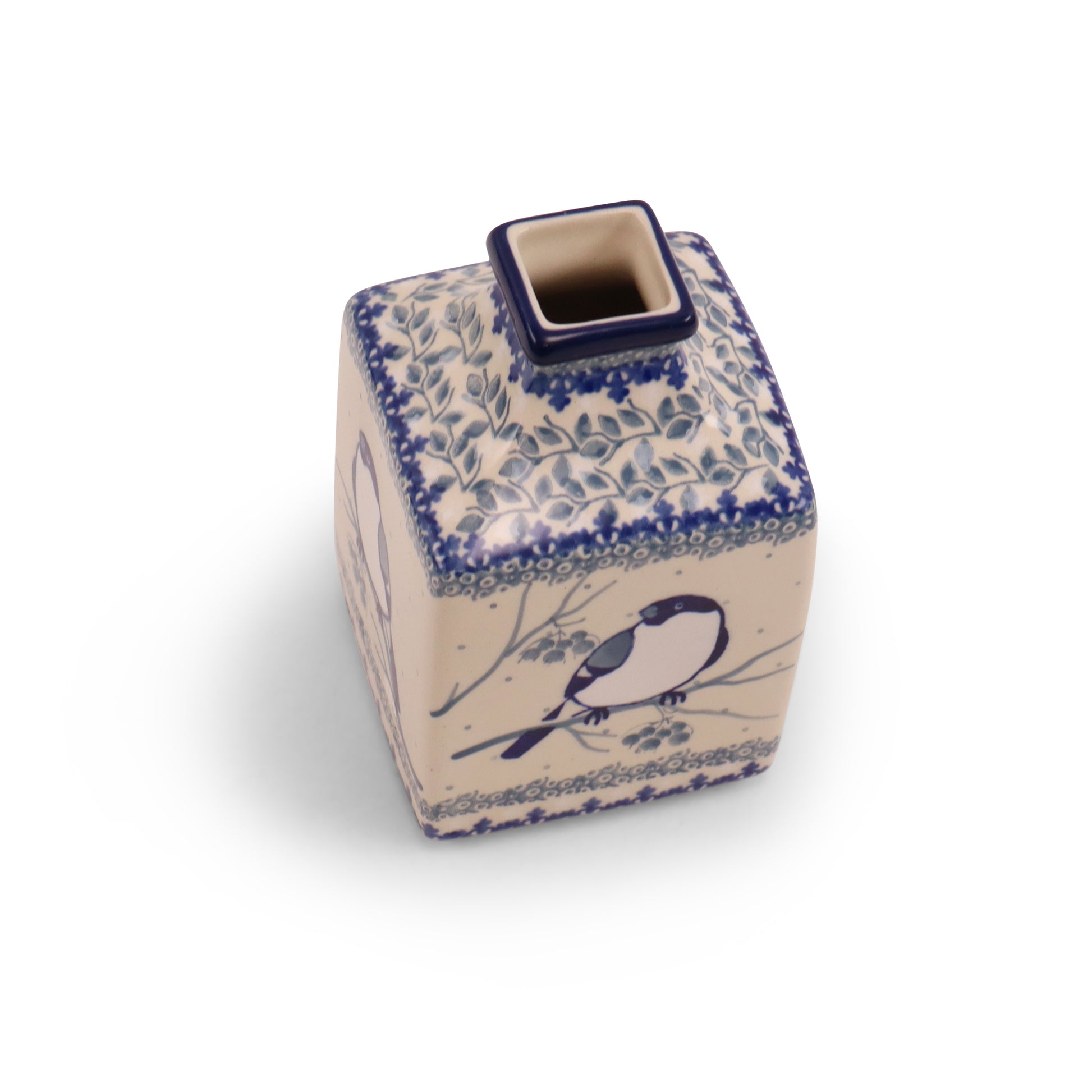 3.5"x3.5"x6" Vase. Pattern: Chilled Couple