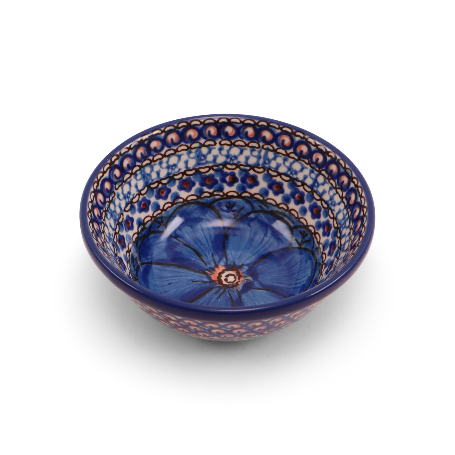 4.5"x2" Ridge Bowl. Pattern: Cobalt Chyla