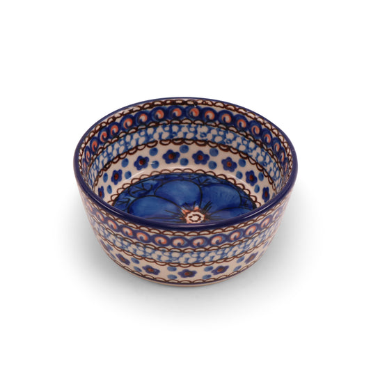 4"x2" Round Bowl. Pattern: Cobalt Chyla