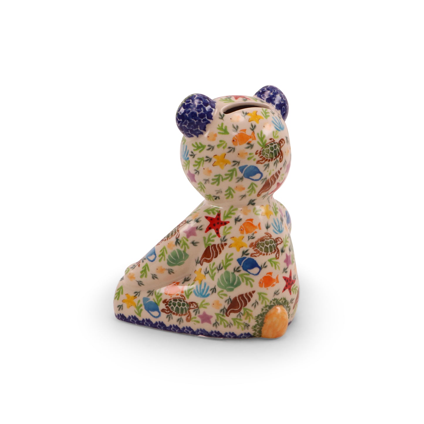 5.5"x7" Teddy Bear Bank. Pattern: Under the Sea