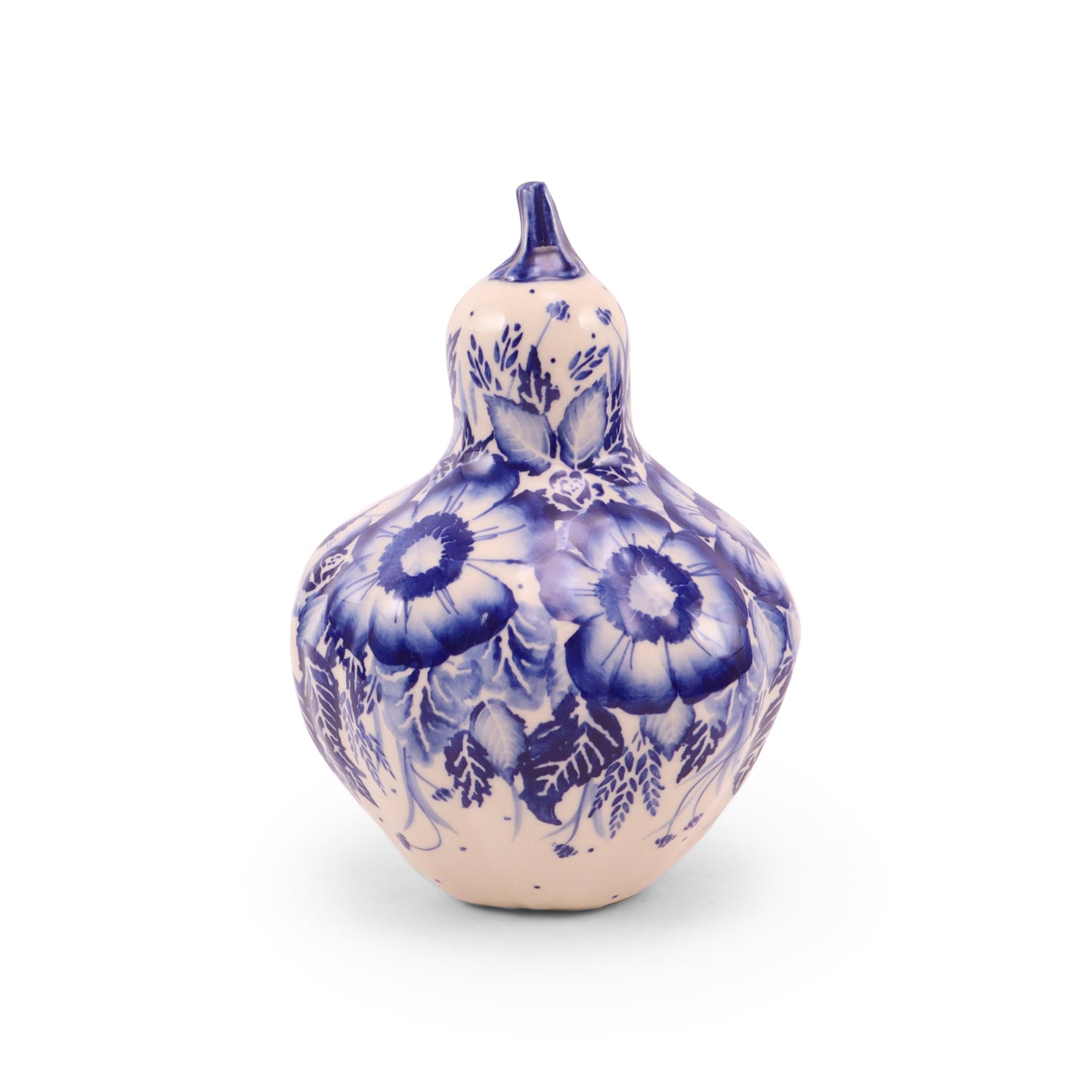5"x7" Gourd Figurine. Pattern: Indigo Field