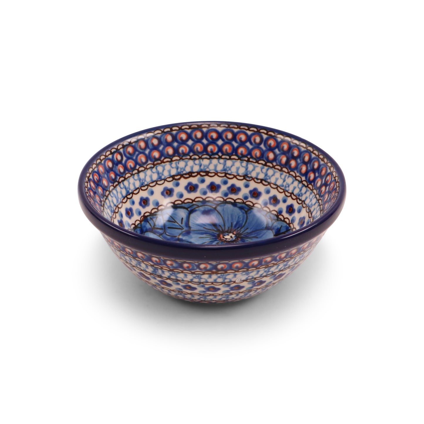 5.5"x2.5" Ridge Bowl. Pattern: Cobalt Chyla