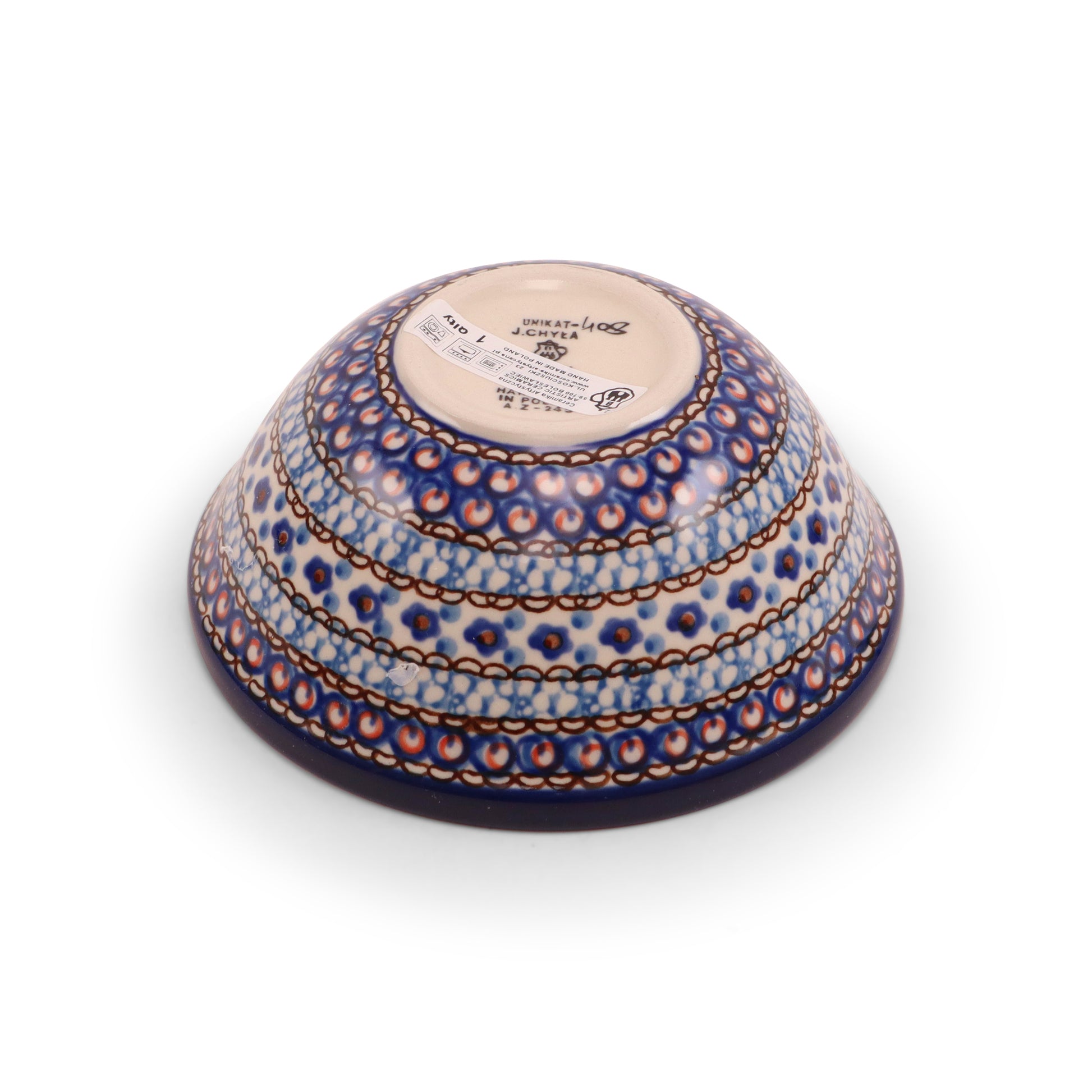 5.5"x2.5" Ridge Bowl. Pattern: Cobalt Chyla