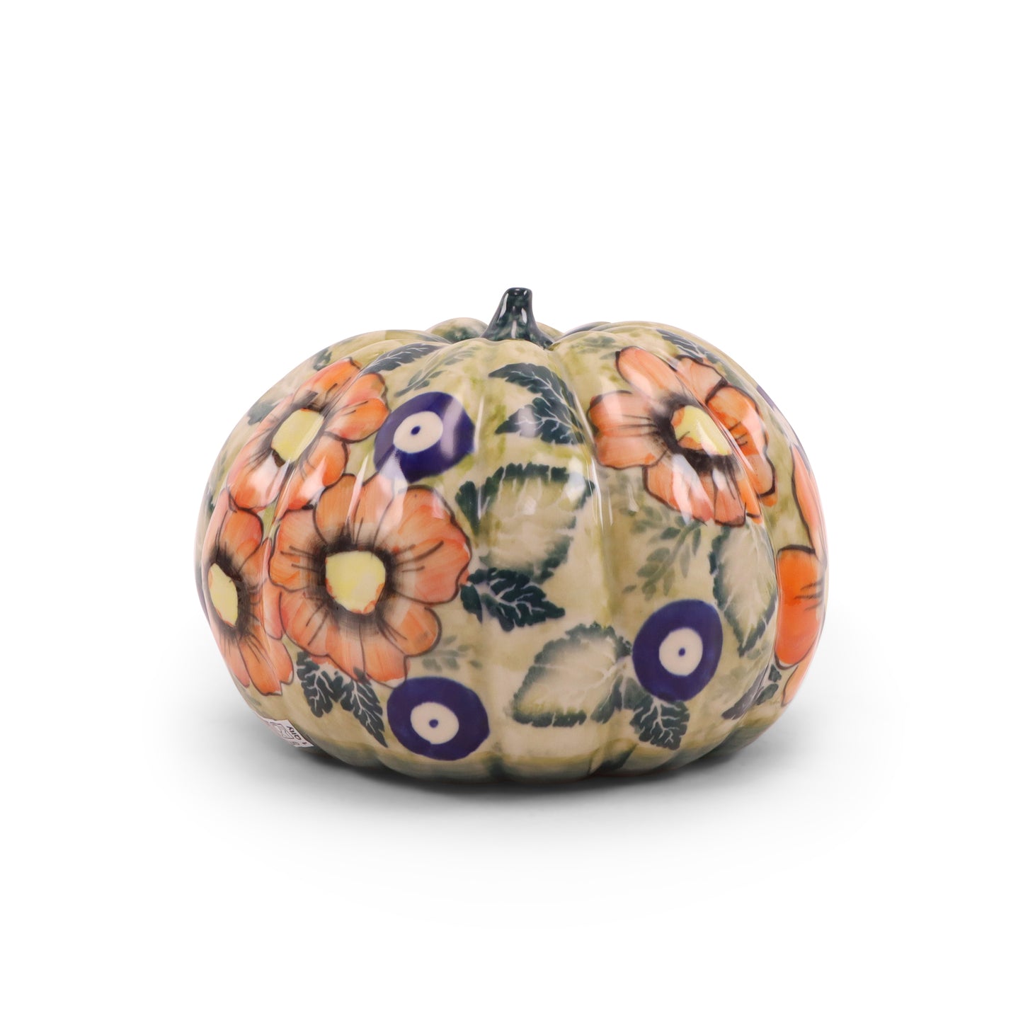 7"x5.5" Pumpkin Figurine. Pattern: Looking Out