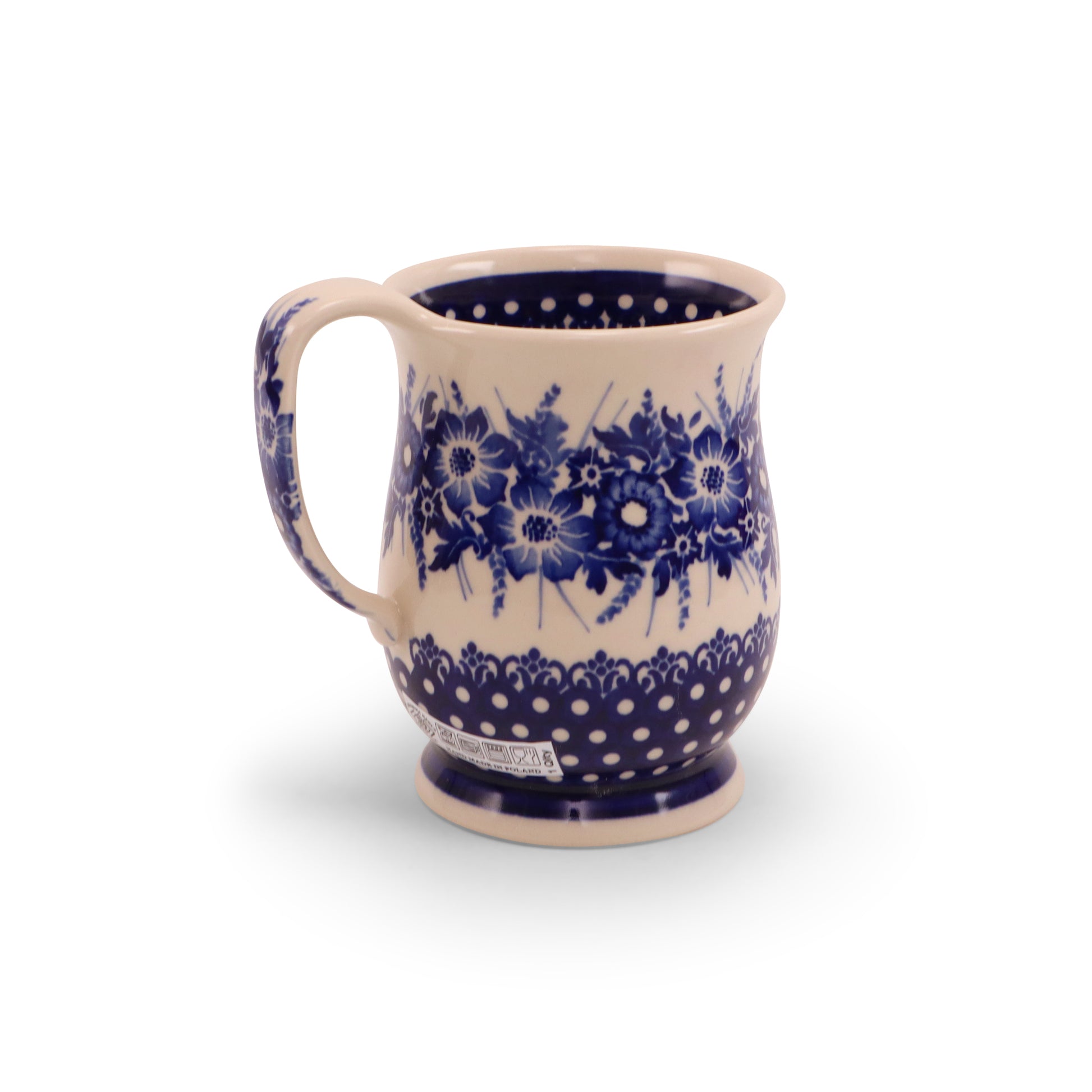 16 oz Anka Mug. Pattern: Cobalt Meadow