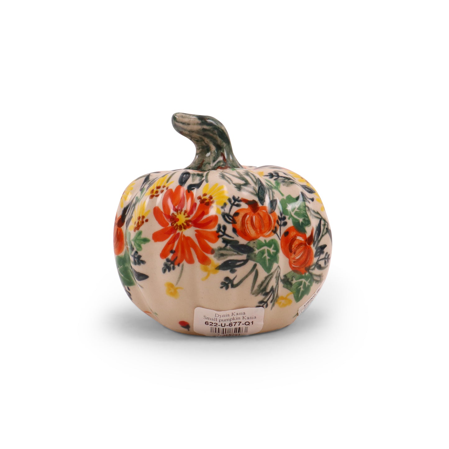 4"x4" Pumpkin Figurine. Pattern: Festive Fall