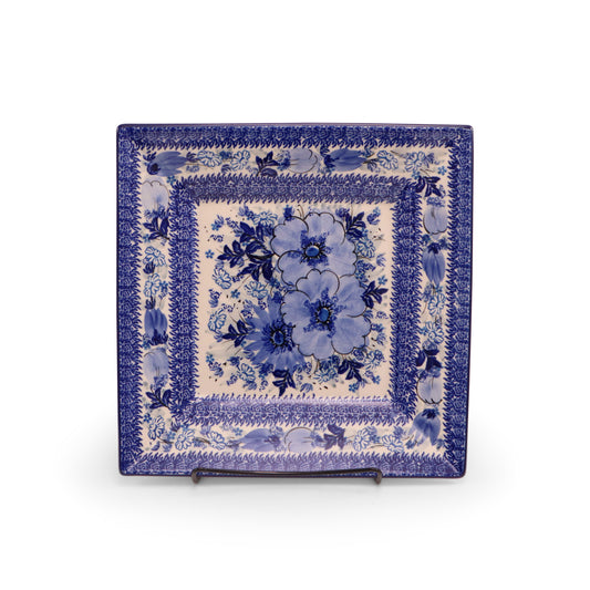10"x10" Square Plate Pattern: Cobalt Charmer