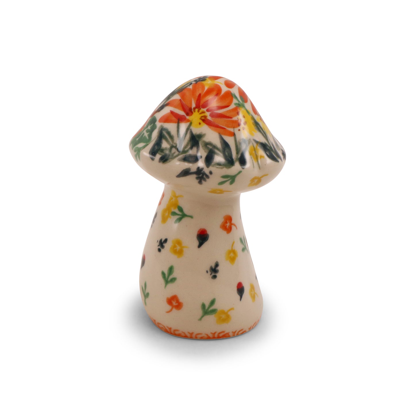 3"x4.5" Mushroom Figurine. Pattern: Festive Fall