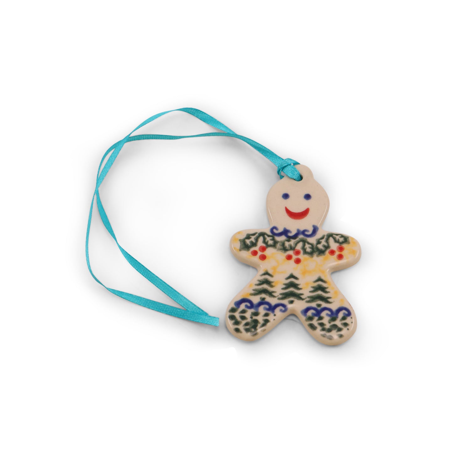 2"x3" Gingerbread Man Ornament. Pattern: Warm Glow