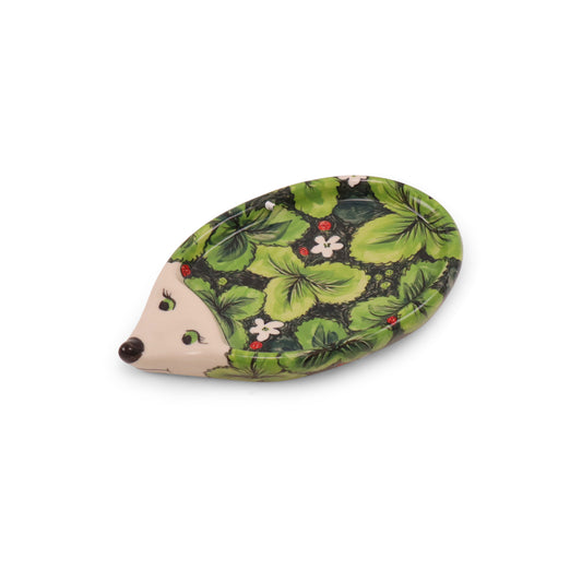 7.5"x4" Hedgehog Tray. Pattern: Forest Floor