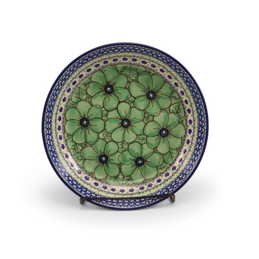 9.5"x2" Shallow Bowl. Pattern: Jade Poppy