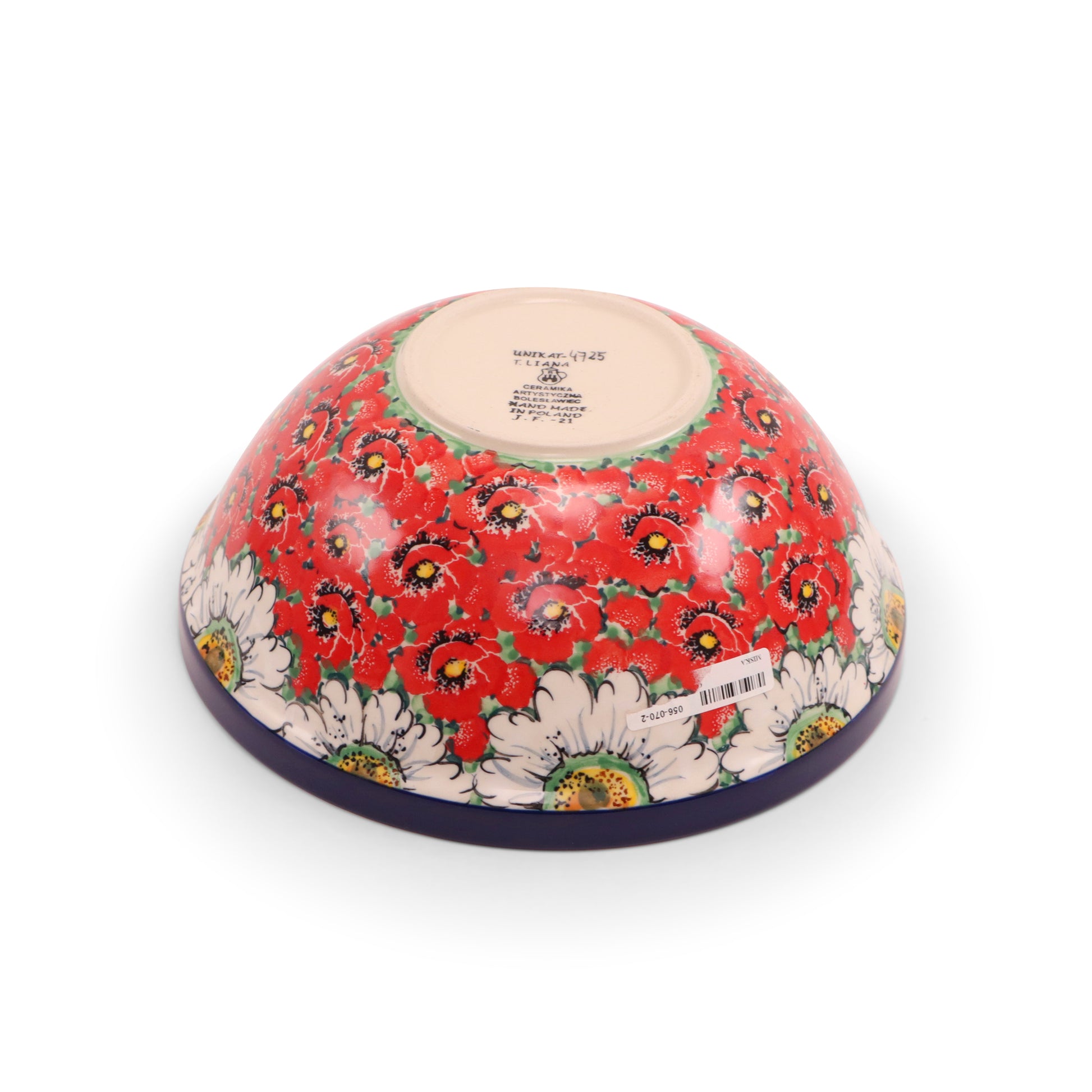 9"x5.5" Ridge Bowl 2Q. Pattern: Scarlet Daisy