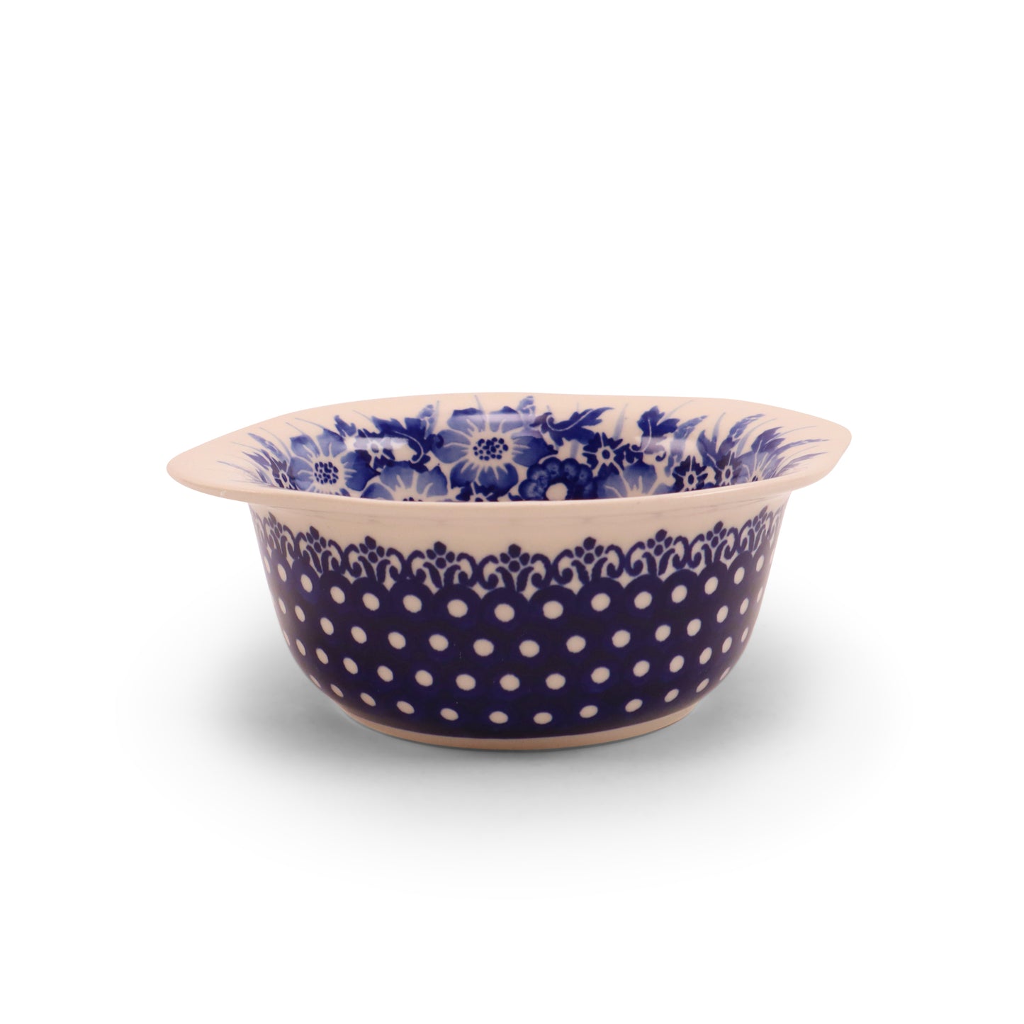 5"x2.5" Bouillon Bowl. Pattern: Cobalt Meadow