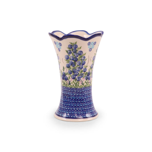 7" Fala Vase. Pattern: Blueberries
