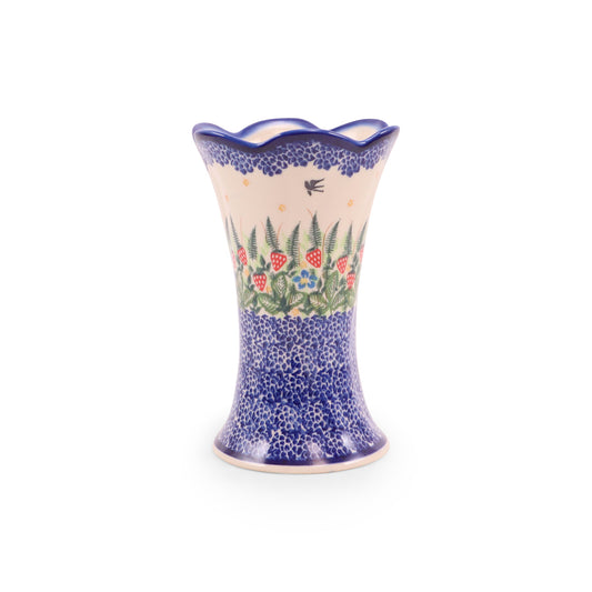 7" Fala Vase. Pattern: Strawberry Fields
