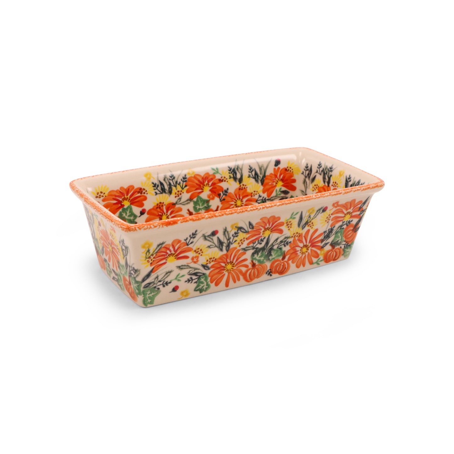 10"x5"x3" Loaf Pan. Pattern: Festive Fall