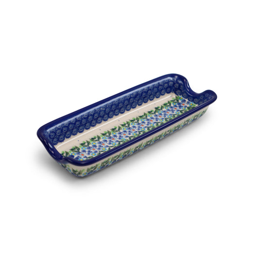9"x3.5" Corn Holder .Pattern: Forget Me Not