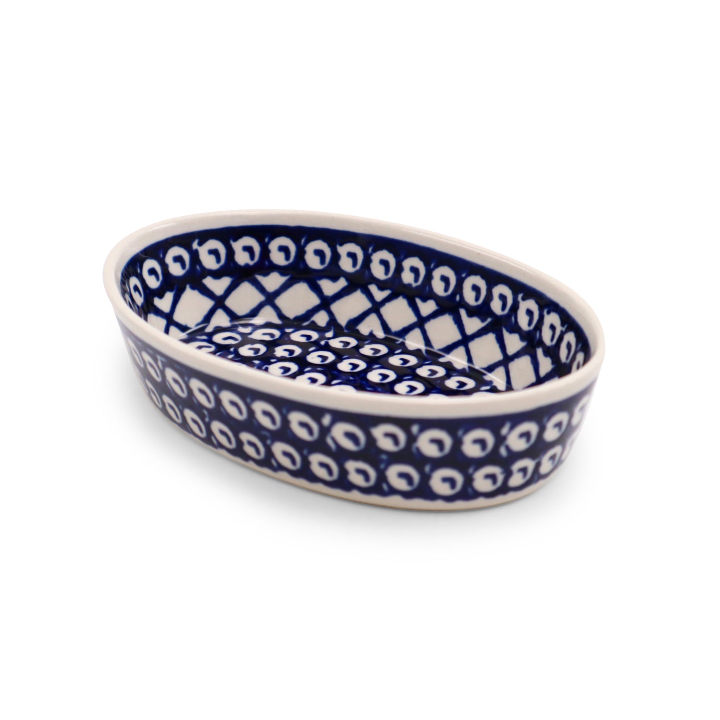 6"x4"x1.5" Oval Baker  .Pattern: Vintage